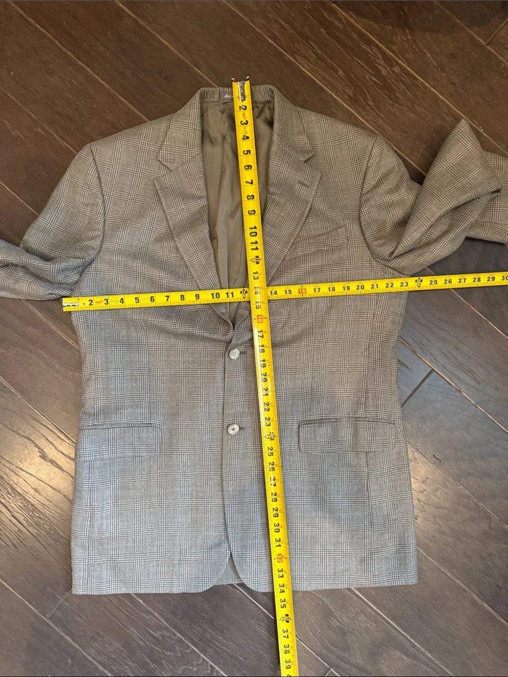 Vintage Oscar de la Renta Glen Plaid Sport Coat Blazer 42L Tan Brown 90s